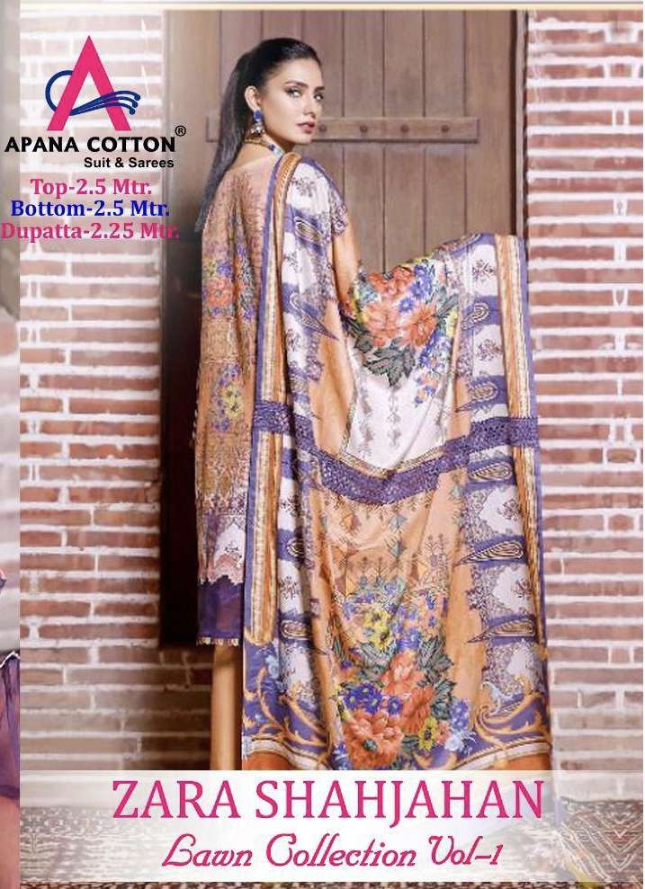 APANA COTTON ZARA SHAHJAHAN LAWN COLLECTION VOL 1