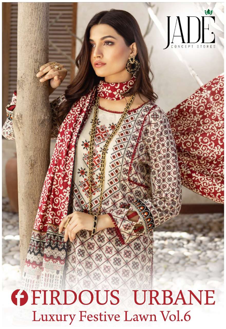 JADE FIRDOUS URBANE LUXURY FESTIVE LAWN COLLECTION VOL 6