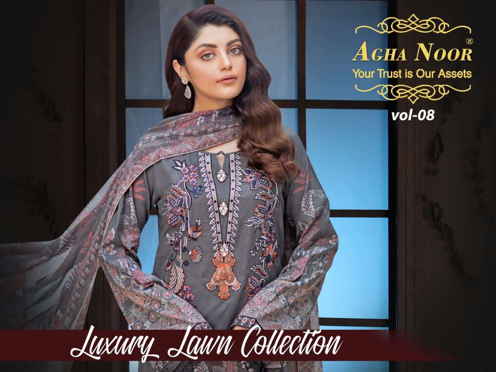 AGHA NOOR LUXURY LAWN COLLECTION VOL 8 
