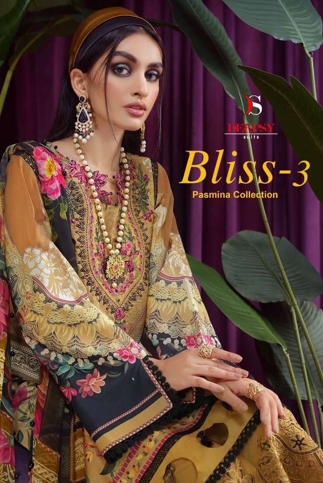 DEEPSY SUITS BLISS LAWN 22 VOL 3 PASHMINA