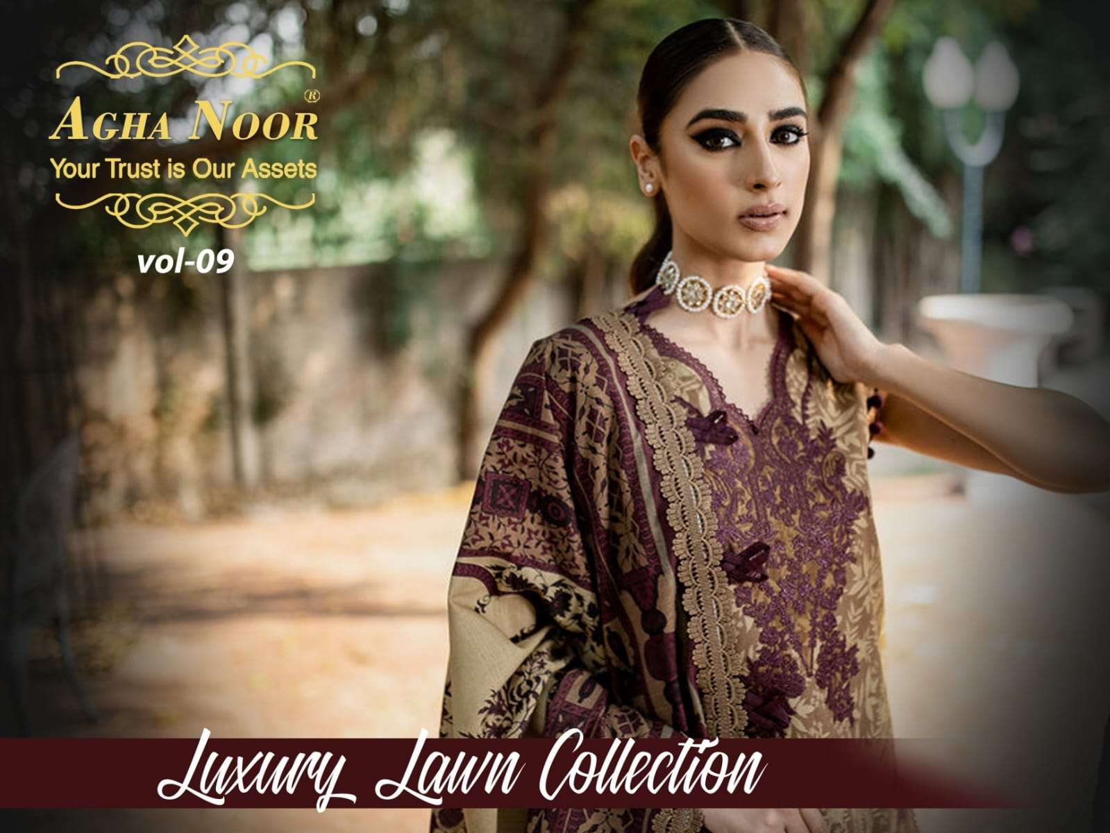AGHA NOOR LUXURY LAWN COLLECTION VOL 9 