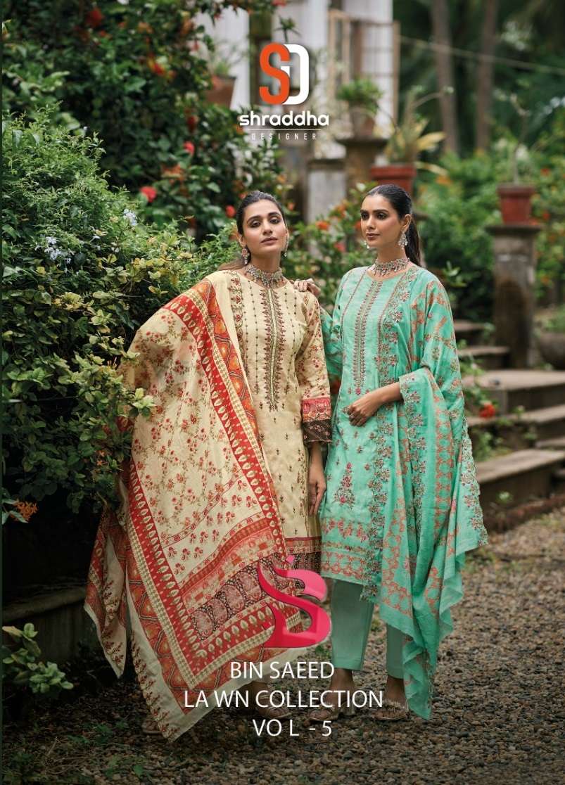 SHARADDHA DESIGNER BIN SAEED LAWN COLLECTION VOL 5