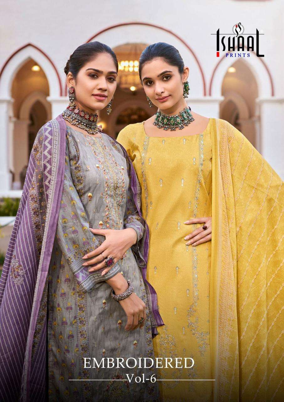 ISHAAL PRINTS EMBROIDERED VOL 6 