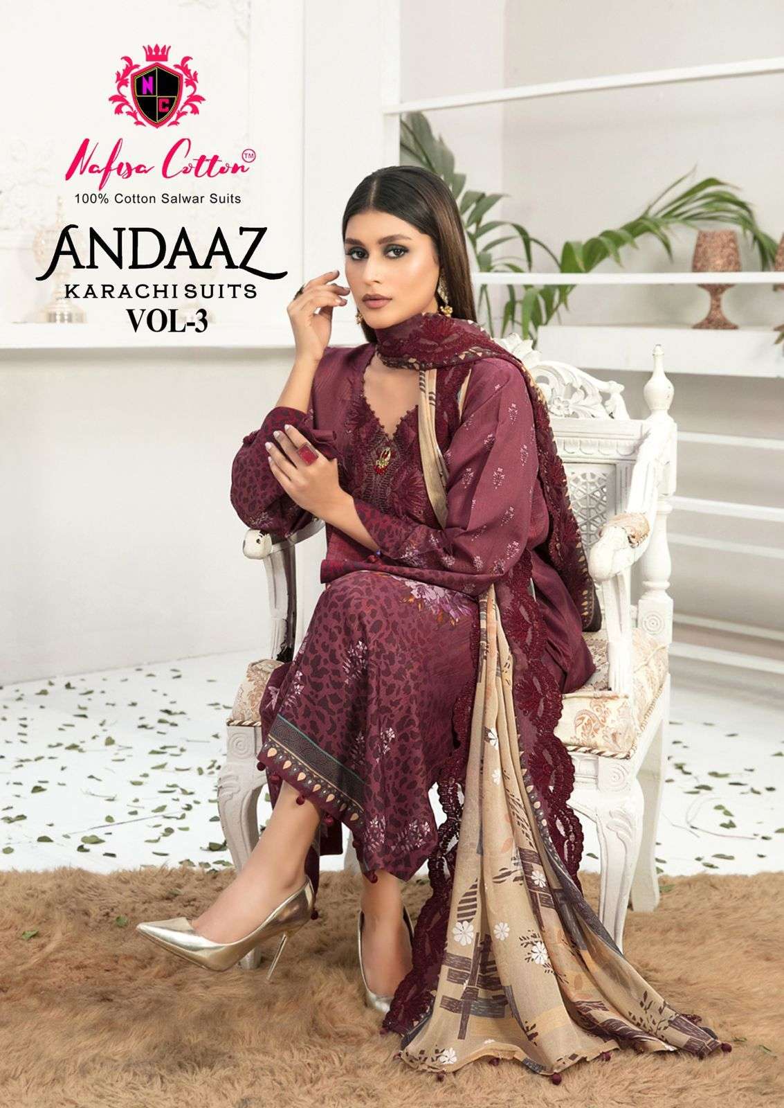 NAFISA COTTON ANDAAZ KARACHI SUITS VOL 3 