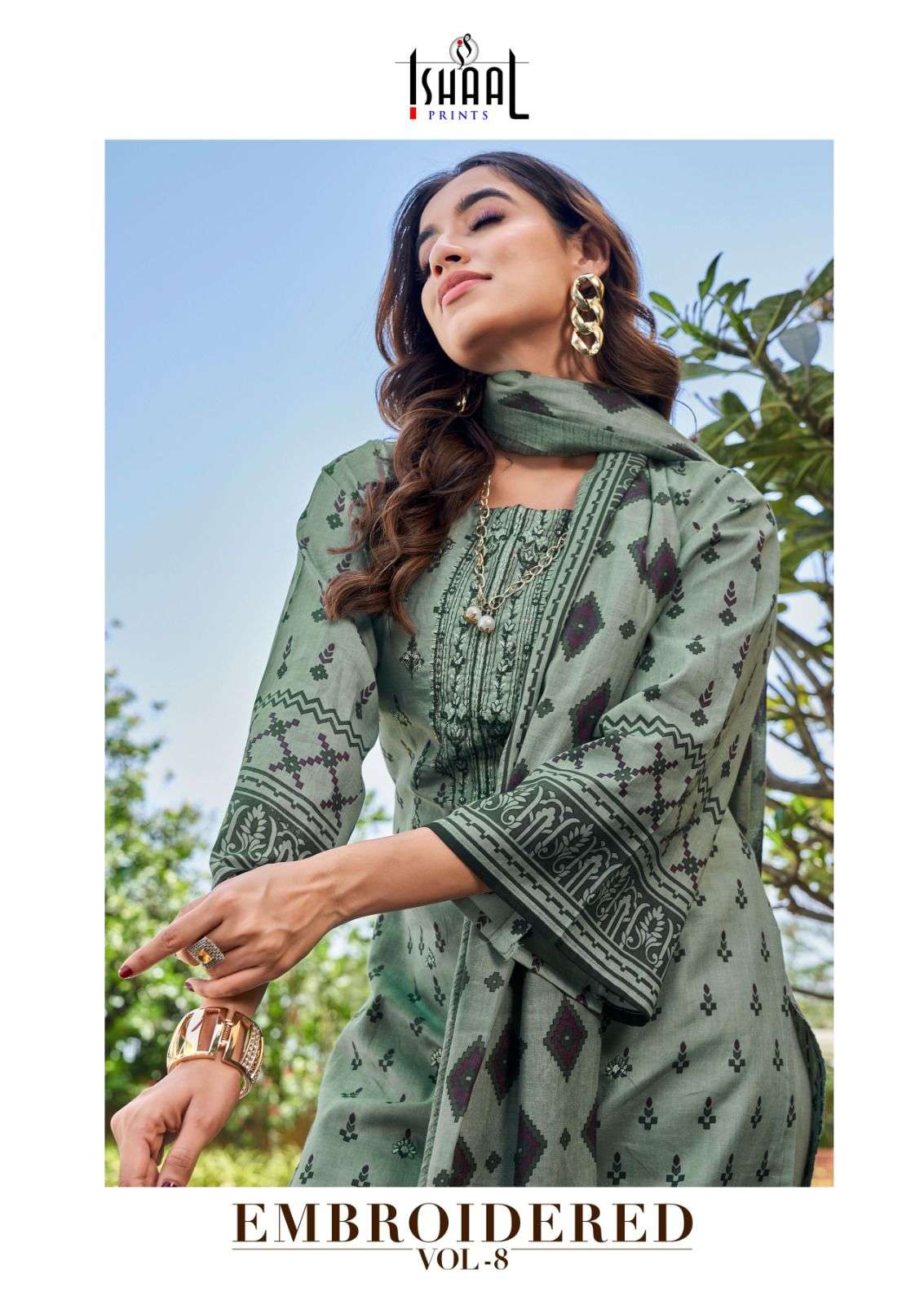 ISHAAL PRINTS EMBROIDERED VOL 8 
