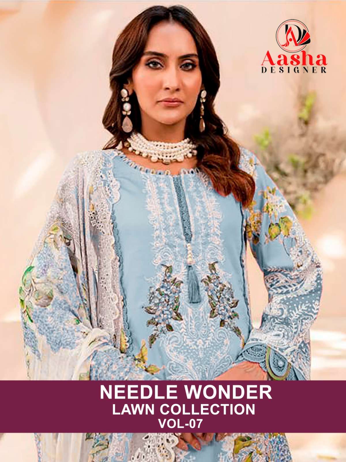 AASHA DESIGNER NEEDLE WONDER LAWN COLLECTION VOL 7 