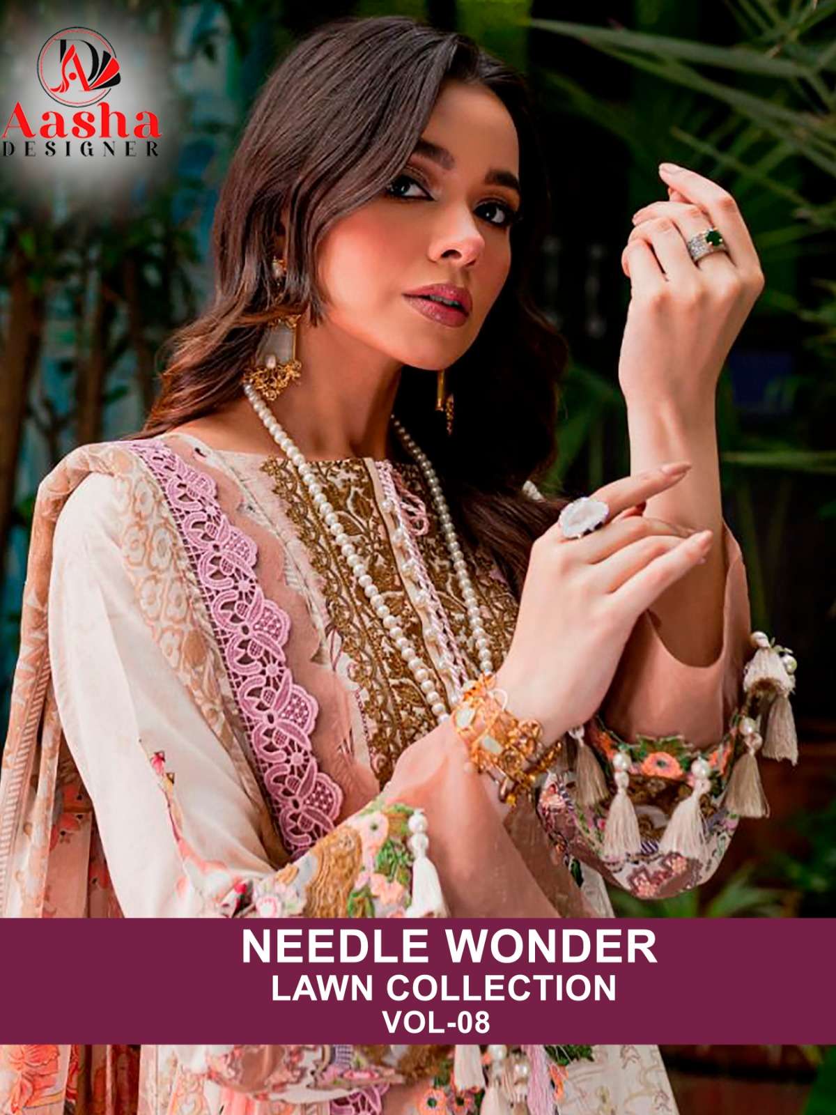 AASHA DESIGNER NEEDLE WONDER LAWN COLLECTION VOL 8