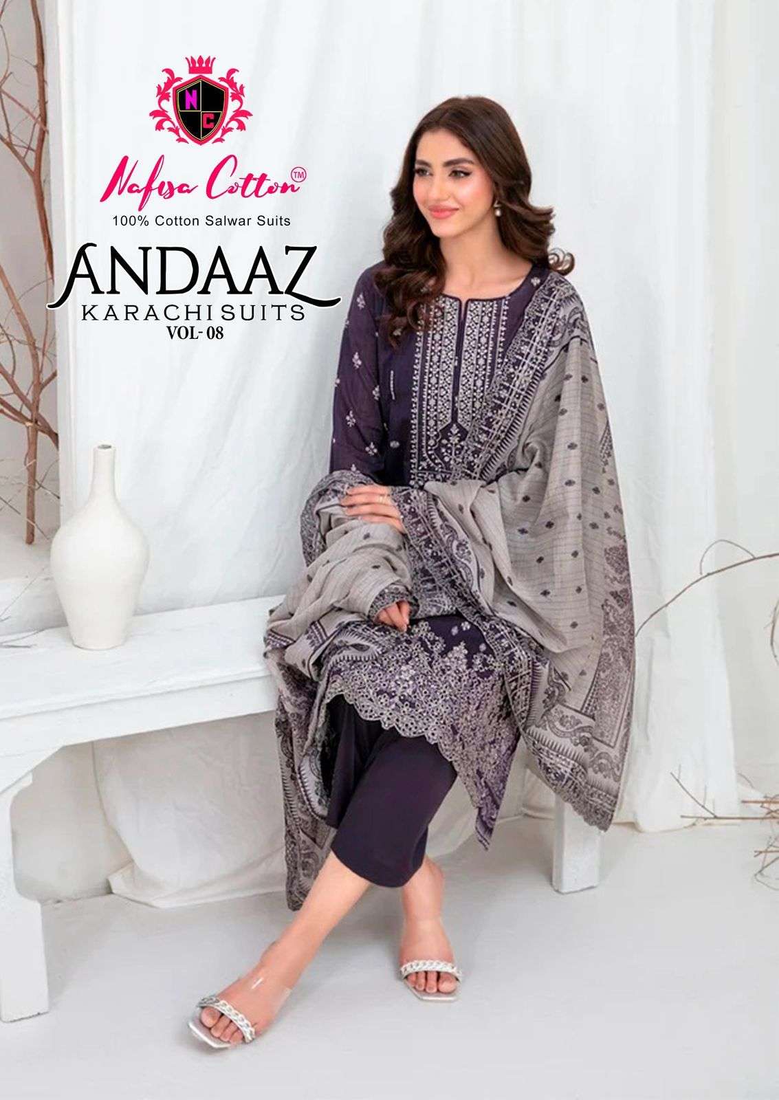 NAFISA COTTON ANDAAZ KARACHI SUITS VOL 8
