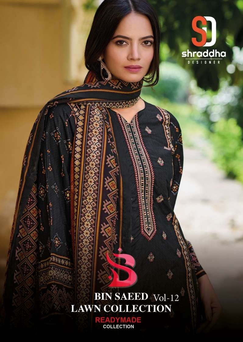 SHARADDHA DESIGNER BIN SAEED LAWN VOL 12 READY MADE COLLECTION