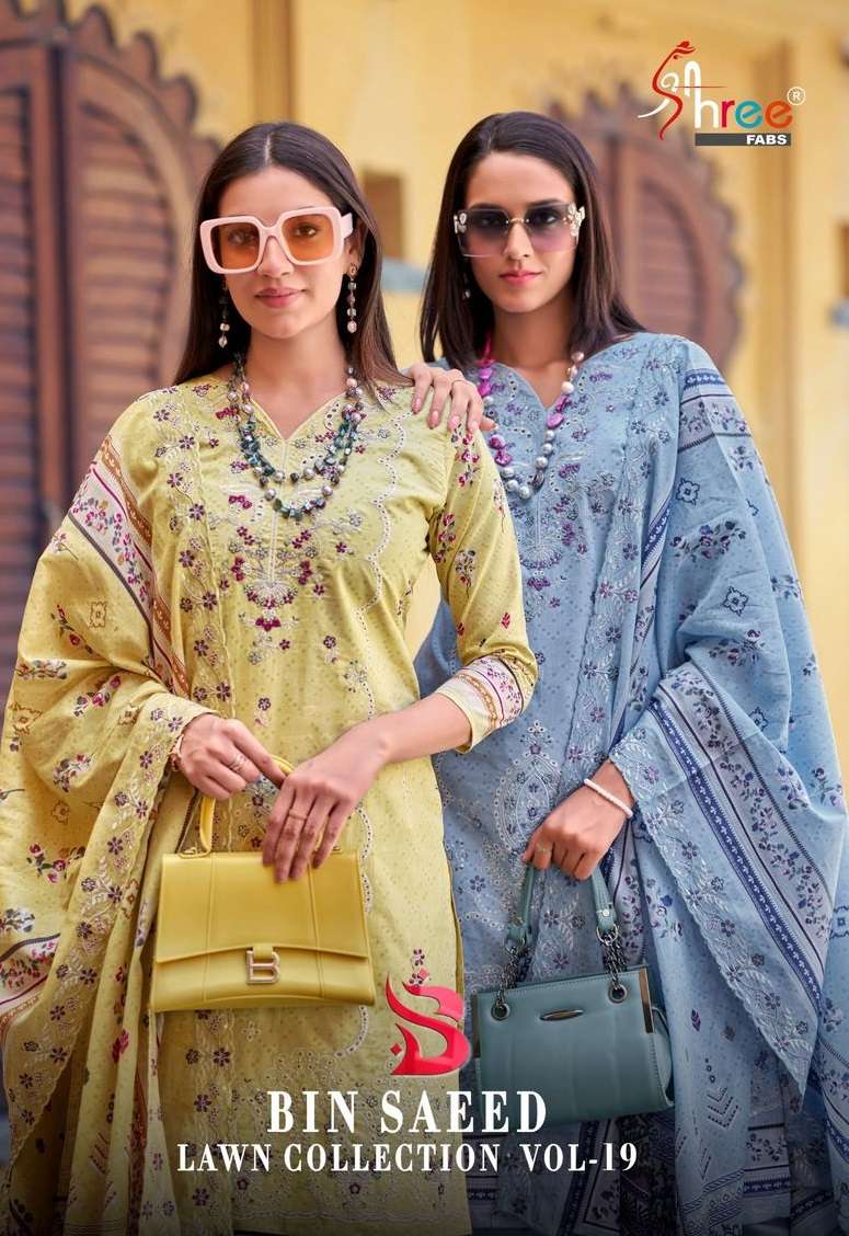 SHREE FABS BIN SAEED LAWN COLLECTION  VOL 19
