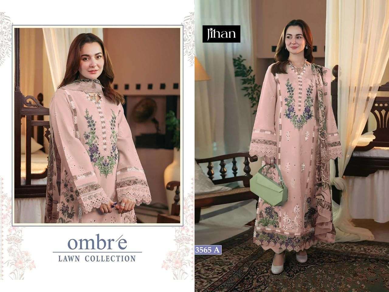JIHAN FIRDOUS OMBRE LAWN COLLECTION D NO 3565 
