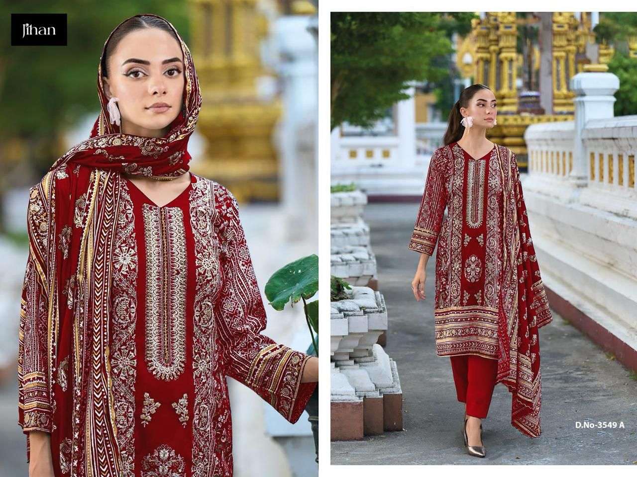 JIHAN SAHNAZ SELF EMBROIDERED COLECTION D NO 3548 & 3549