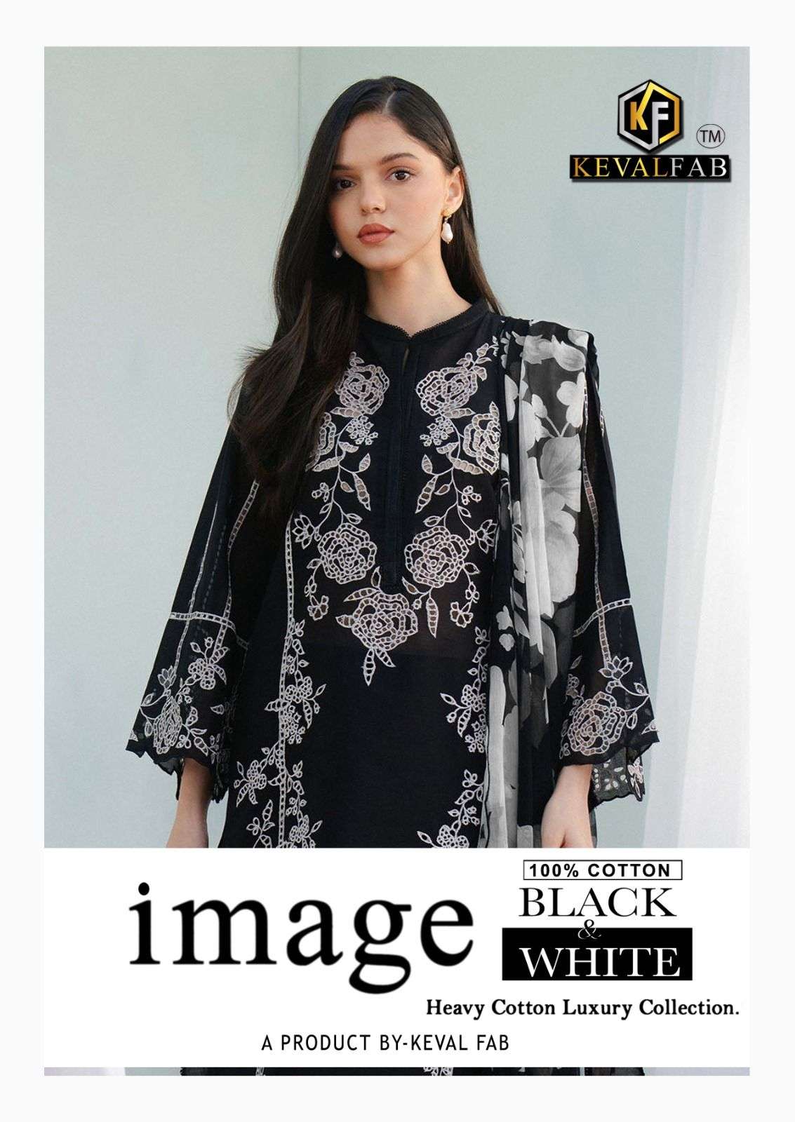 KEVAL FAB BLACK & WHITE HEAVY COTTON LUXURY COLLECTION 