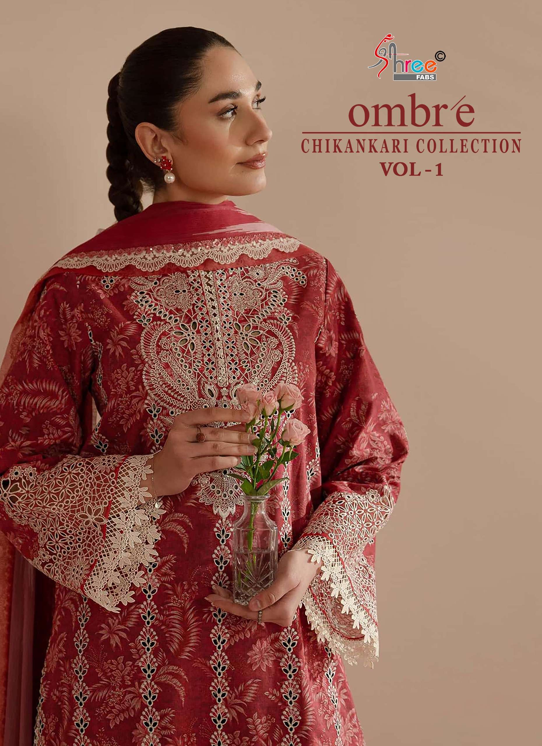 SHREE FABS OMBRE CHIKANKARI LAWN COLLECTION VOL 1 