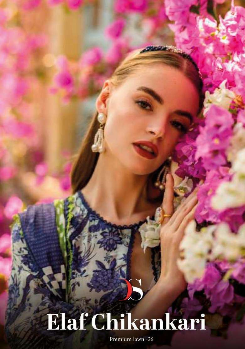 DEEPSY SUITS ELAF CHIKANKARI PREMIUM LAWN 26