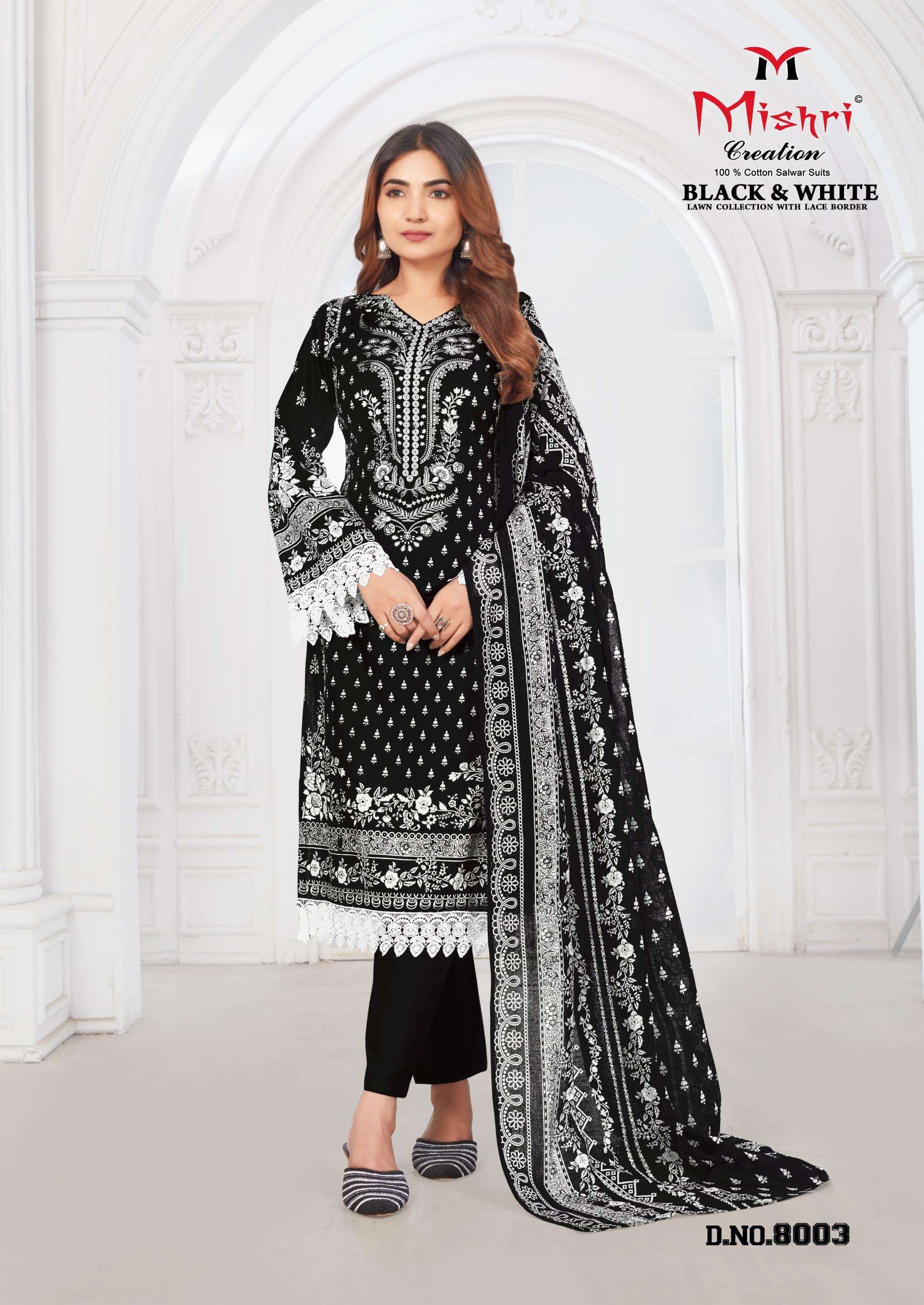 MISHRI CREATION BLACK & WHITE LAWN VOL 8 READY MADE COLLECTION