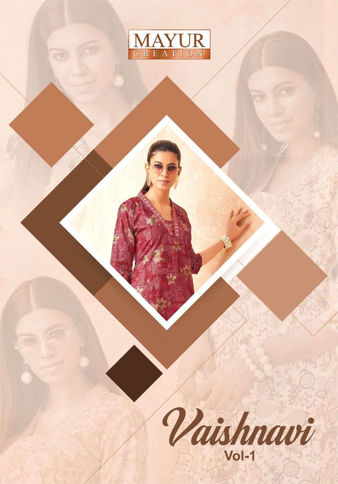 MAYUR CREATION VAISHNAVI VOL 1 FANCY A LINE STYLE KURTI WITH BOTTOM PAIR 