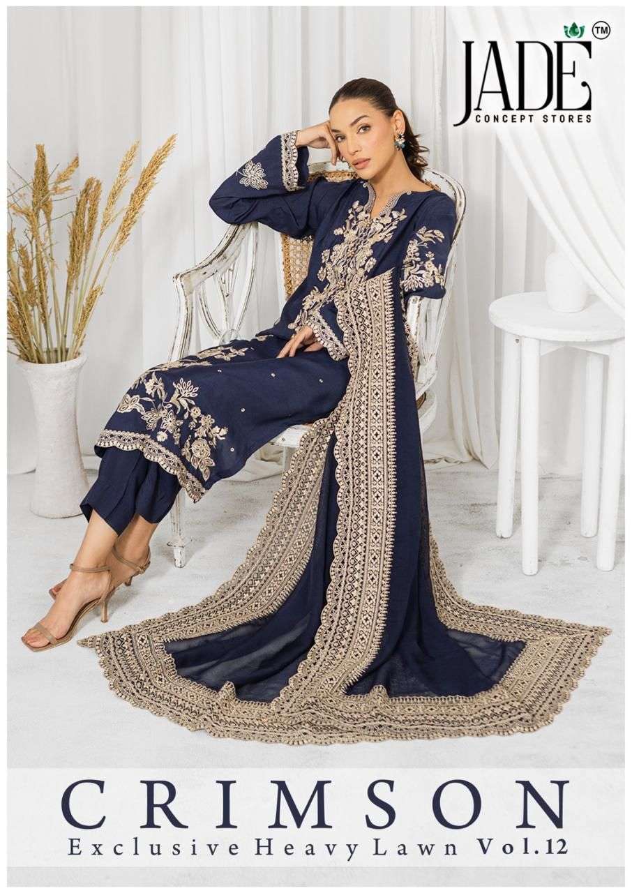 JADE CRIMSON EXCLUSIVE HEAVY LAWN COLLECTION VOL 12 NEW DESIGNS 