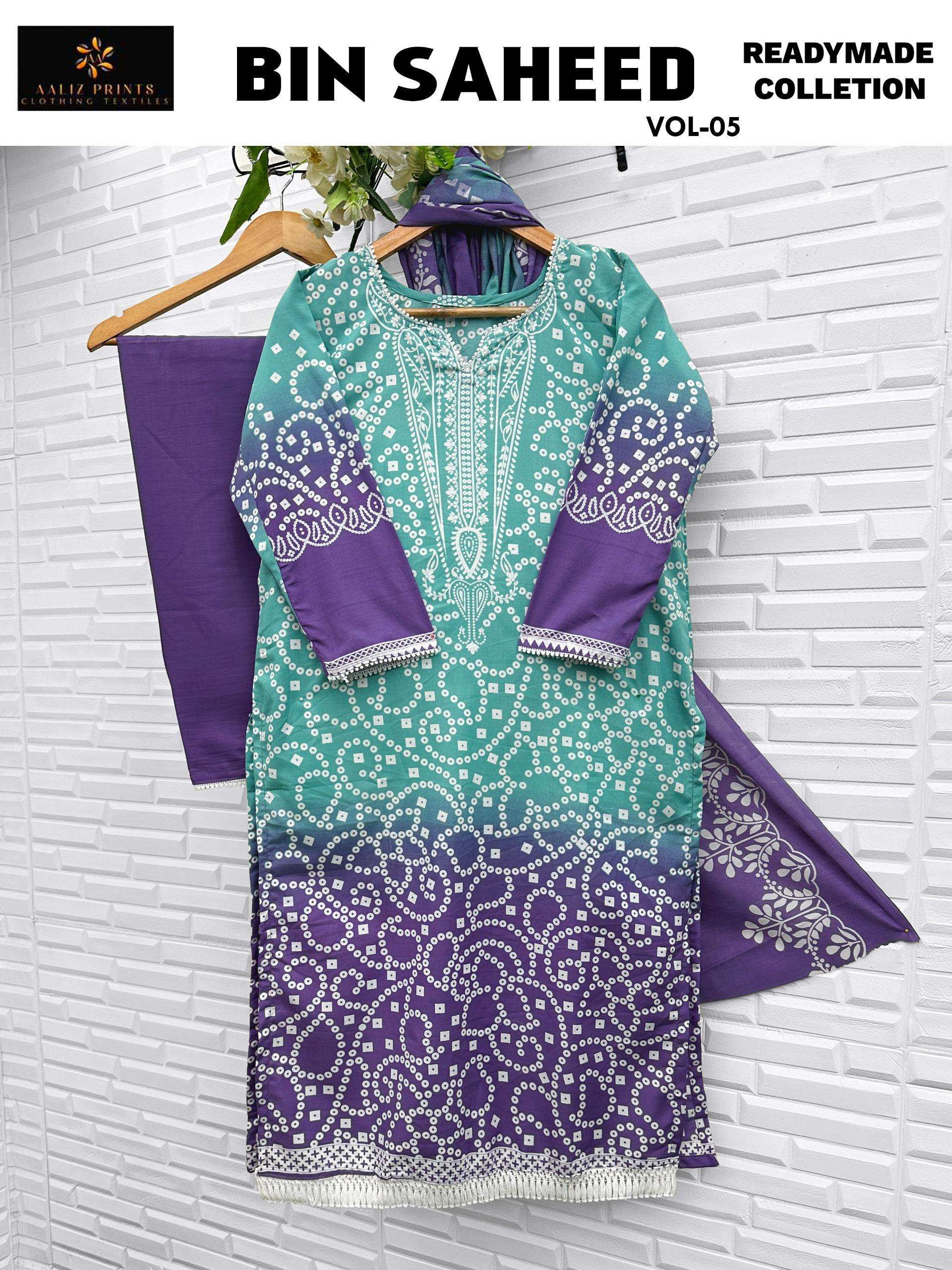  AALIZ PRINTS BIN SAHEED VOL 5 NX READY MADE COLLECTION 