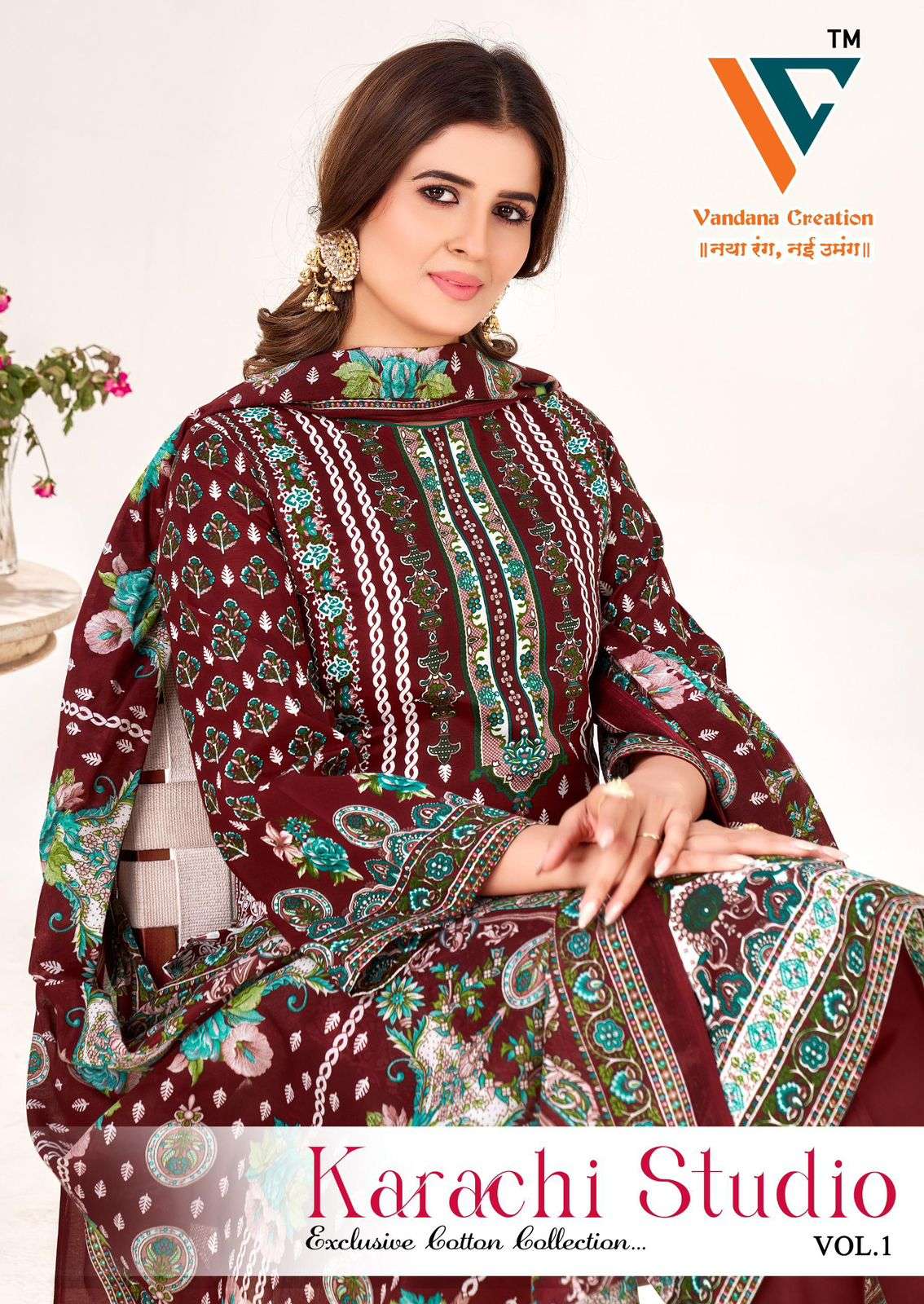 VANDANA CREATION KARACHI STUDIO VOL 1 COTTON DIGITAL PRINTS SALWAR SUIT