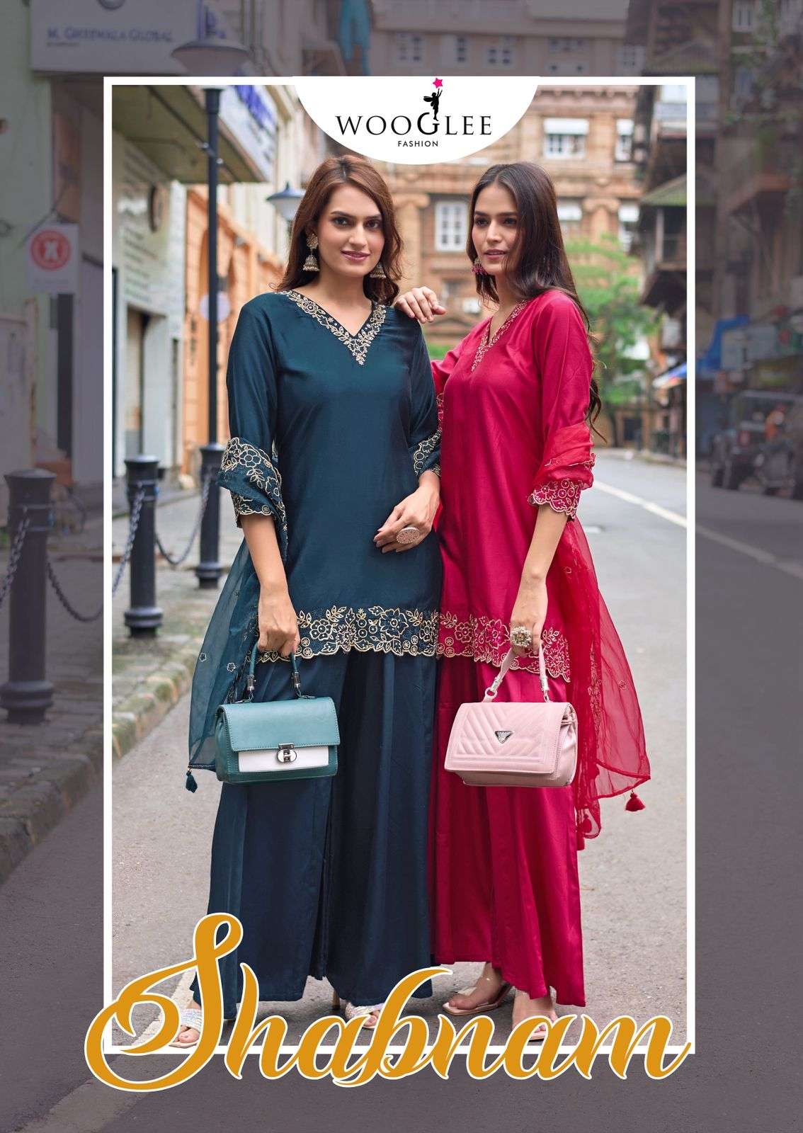 WOOGLEE SHABNAM SILK FANCY EMBROIDERY DESIGNER READY MADE LADIES SUIT