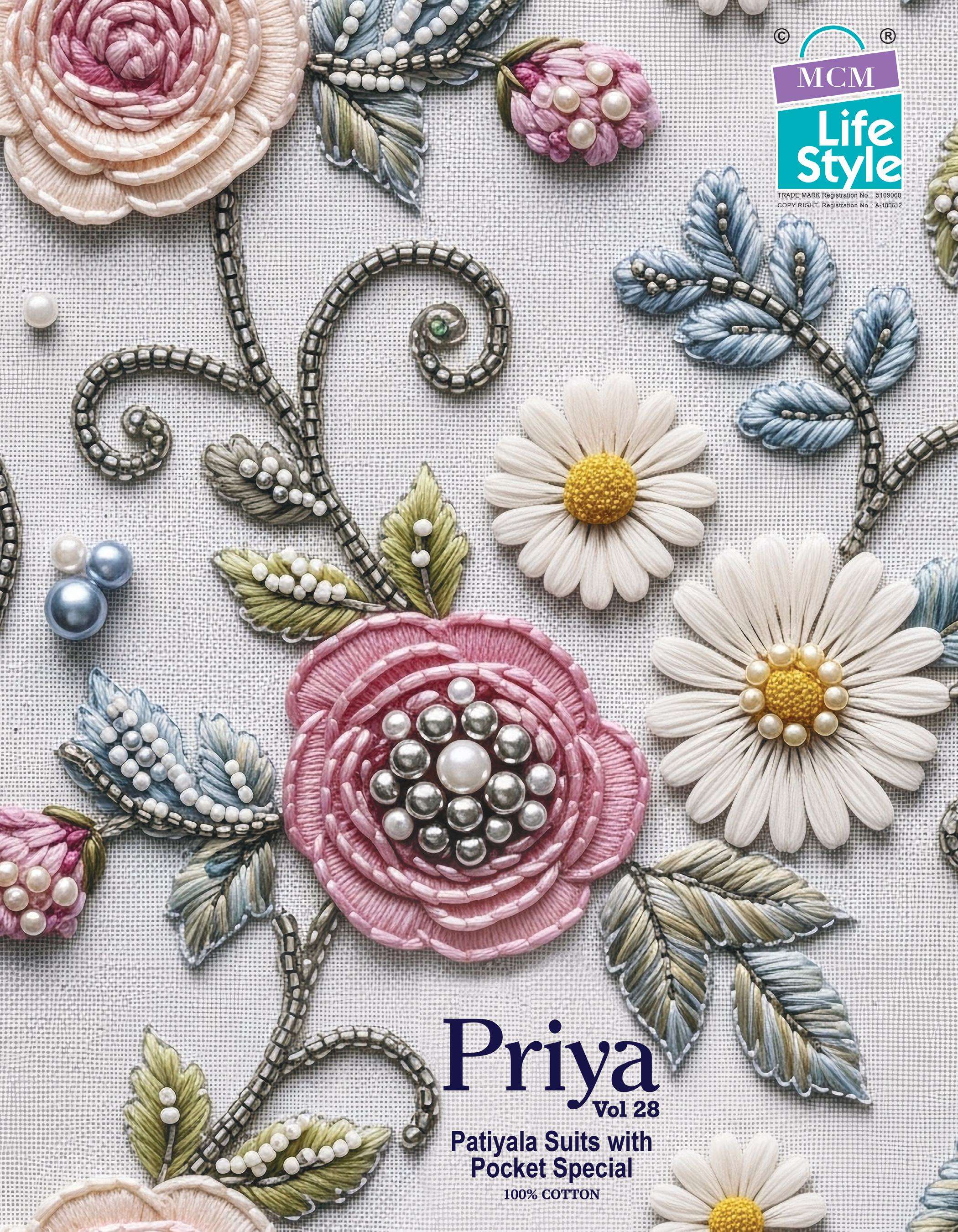 MCM LIFESTYLE PRIYA VOL 28COTTON PRINTED PATIYALA SUIT