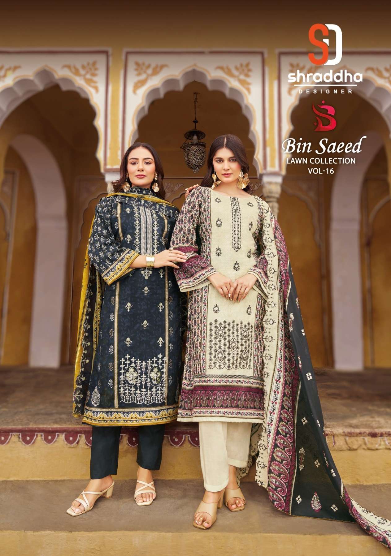 SHRADDHA DESIGNER BIN SAEED LAWN COLLECTION VOL 16