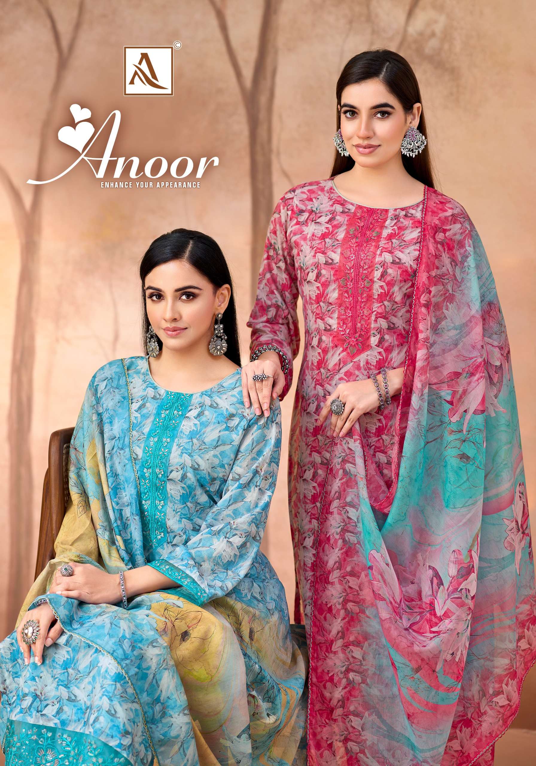 ALOK SUITS ANOOR COTTON DIGITAL PRINT WITH FANCY WORK SUIT