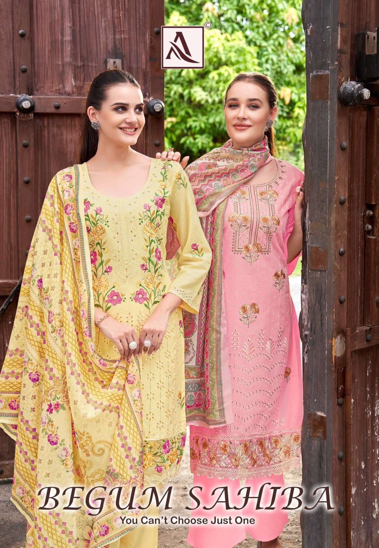 ALOK SUITS BEGUM SAHIBA LAWN COTTON FANCY WORK LADIES SUIT