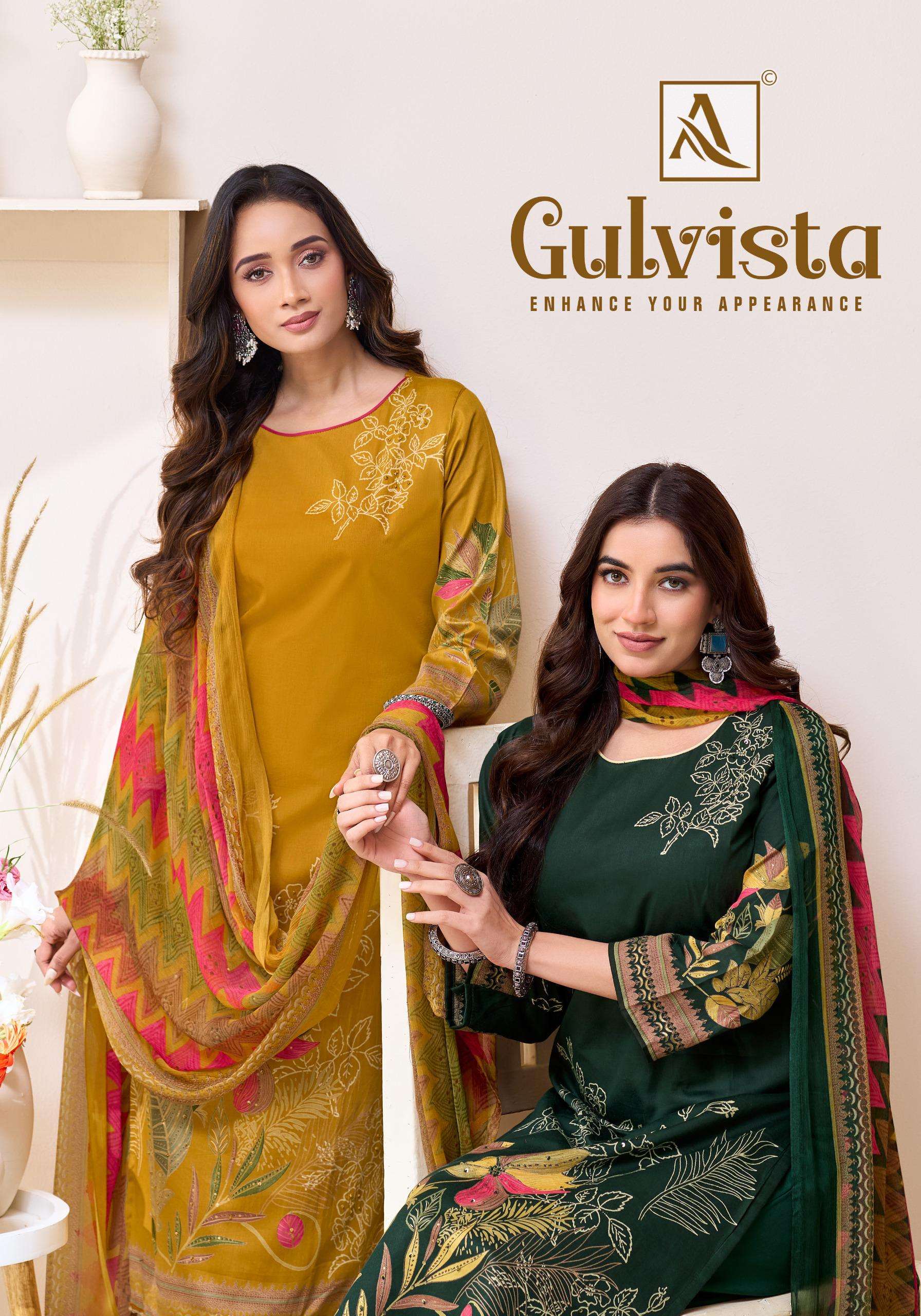 ALOK SUITS GULVISTA JAM COTTON PRINT WITH FANCY HAND WORKS SUIT