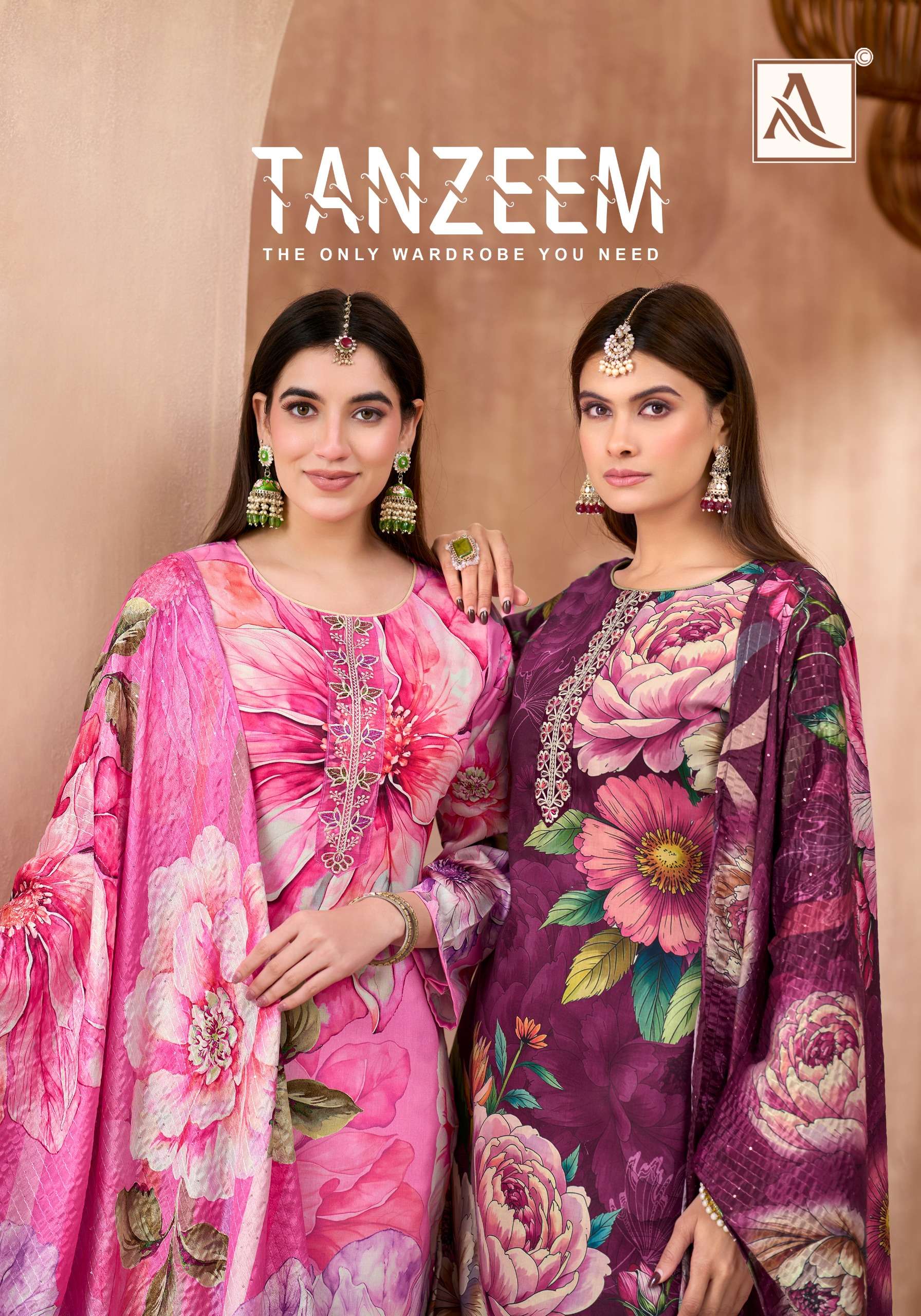 ALOK SUITS TANZEEM JAM COTTON DIGITAL PRINT WITH FANCY EMBROIDERY WORK SUIT