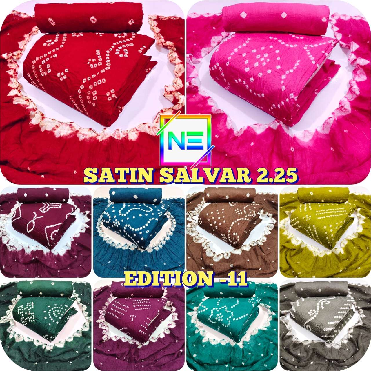 BANDHANI PALACE CREATING YOUR STYLE VOL 11 SATIN BANDHANI PRINT SALWAR SUIT