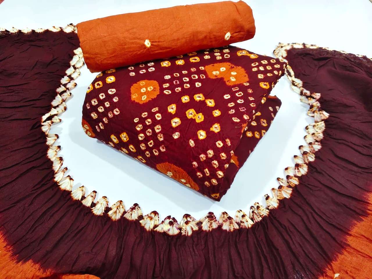 BANDHANI PALACE CREATING YOUR STYLE VOL 12 SATIN BANDHANI PRINT SUIT