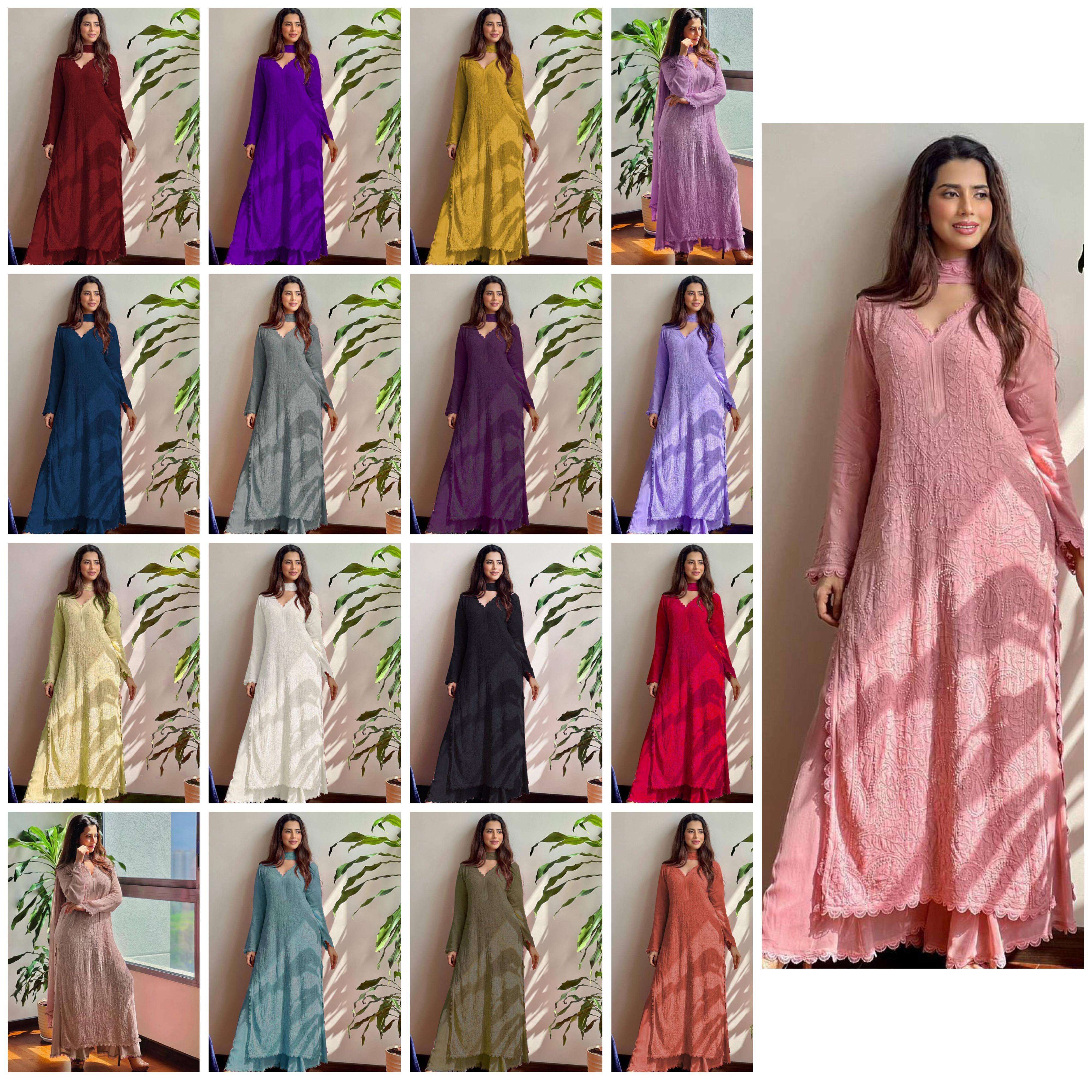 BE 170 GEORGETTE THREAD EMBROIDERED DESIGNER PAKISTANI STYLE LADIES SUIT