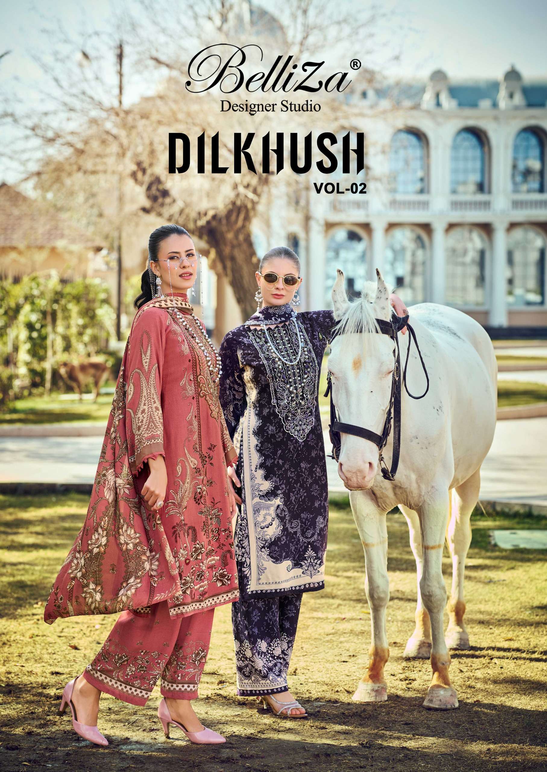 BELLIZA DESIGNER STUDIO DILKHUSH VOL 2 VISCOSE DIGITAL PRINT WITH FANCY WORK SUIT
