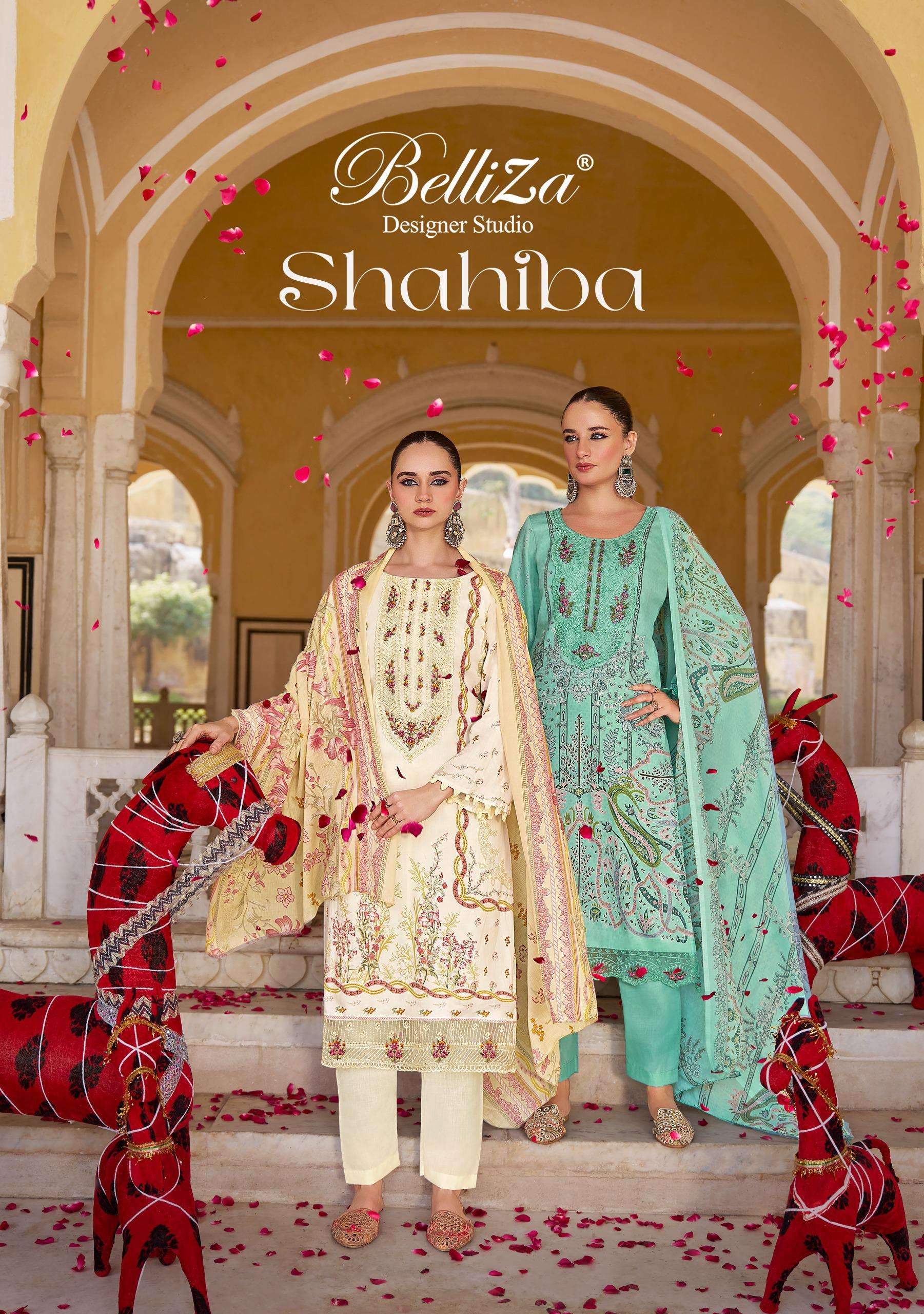 BELLIZA DESIGNER STUDIO SHAHIBA JAM COTTON DIGITAL PRINTS WITH FANCY WORK SUIT