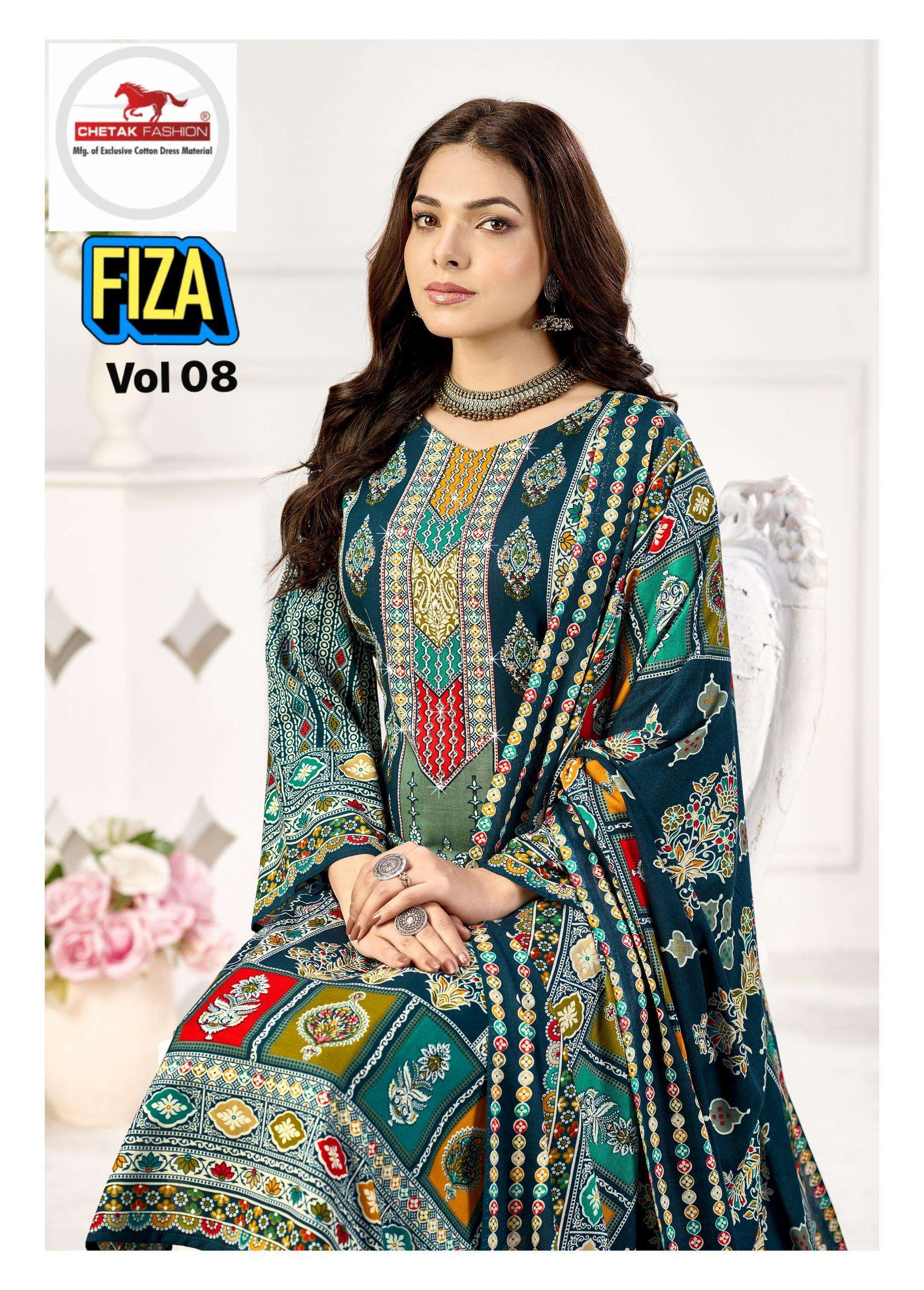 CHETAK FASHION FIZA VOL 8 RAYON PRINT WITH FANCY SWAROVSKI WORK SUIT