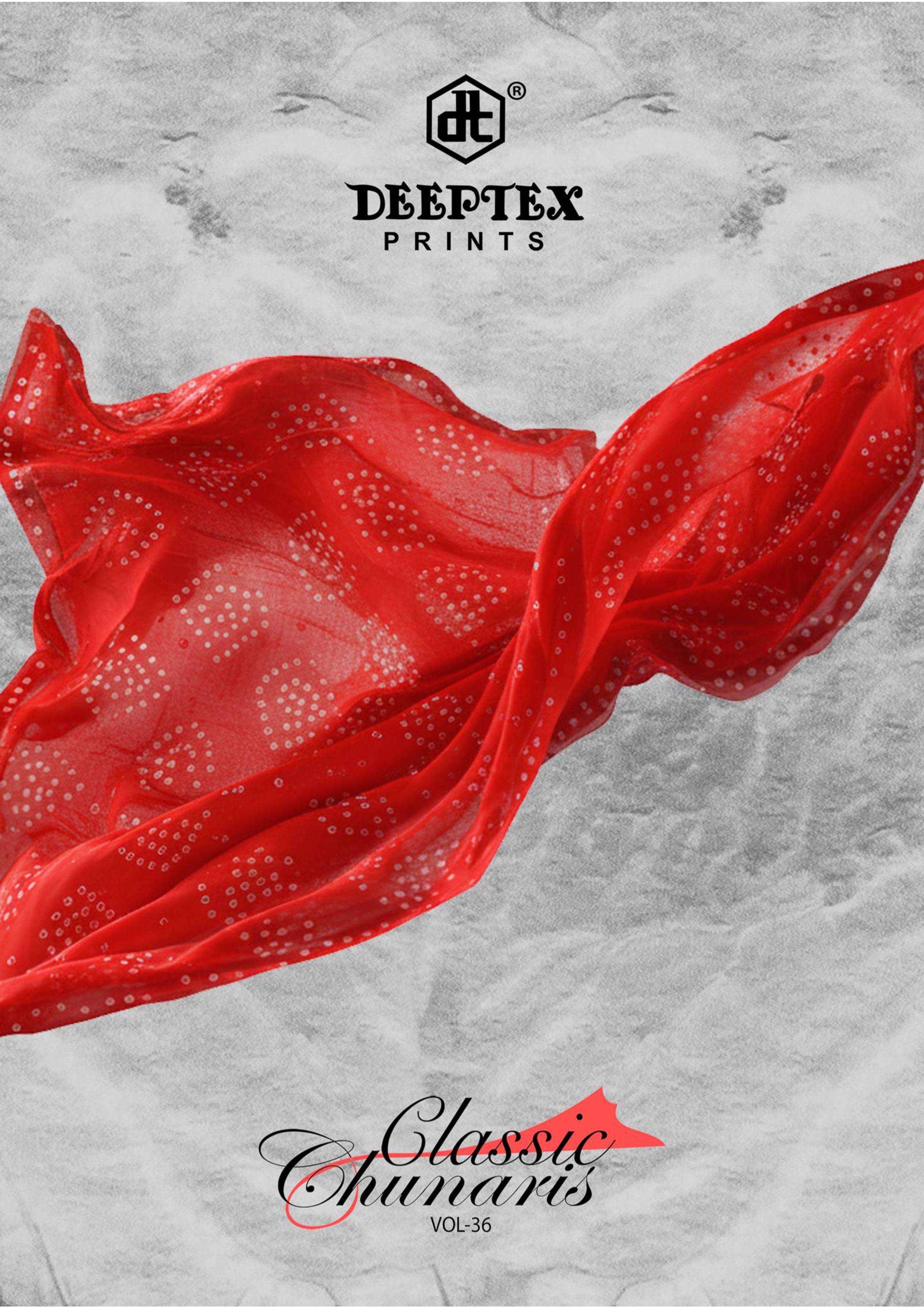 DEEPTEX PRINTS CLASSIC CHUNARIS VOL 36 COTTON BANDHANI PRINT DRESS