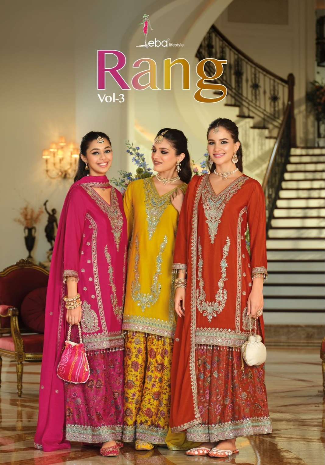 EBA LIFESTYLE RANG VOL 3 HEAVY EMBROIDERY DESIGNER WEDDING WEAR SUIT