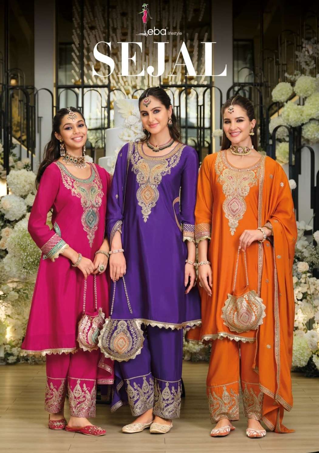 EBA LIFESTYLLE SEJAL HEAVY EMBROIDERY DESIGNER FESTIVE WEAR LADIES SUIT