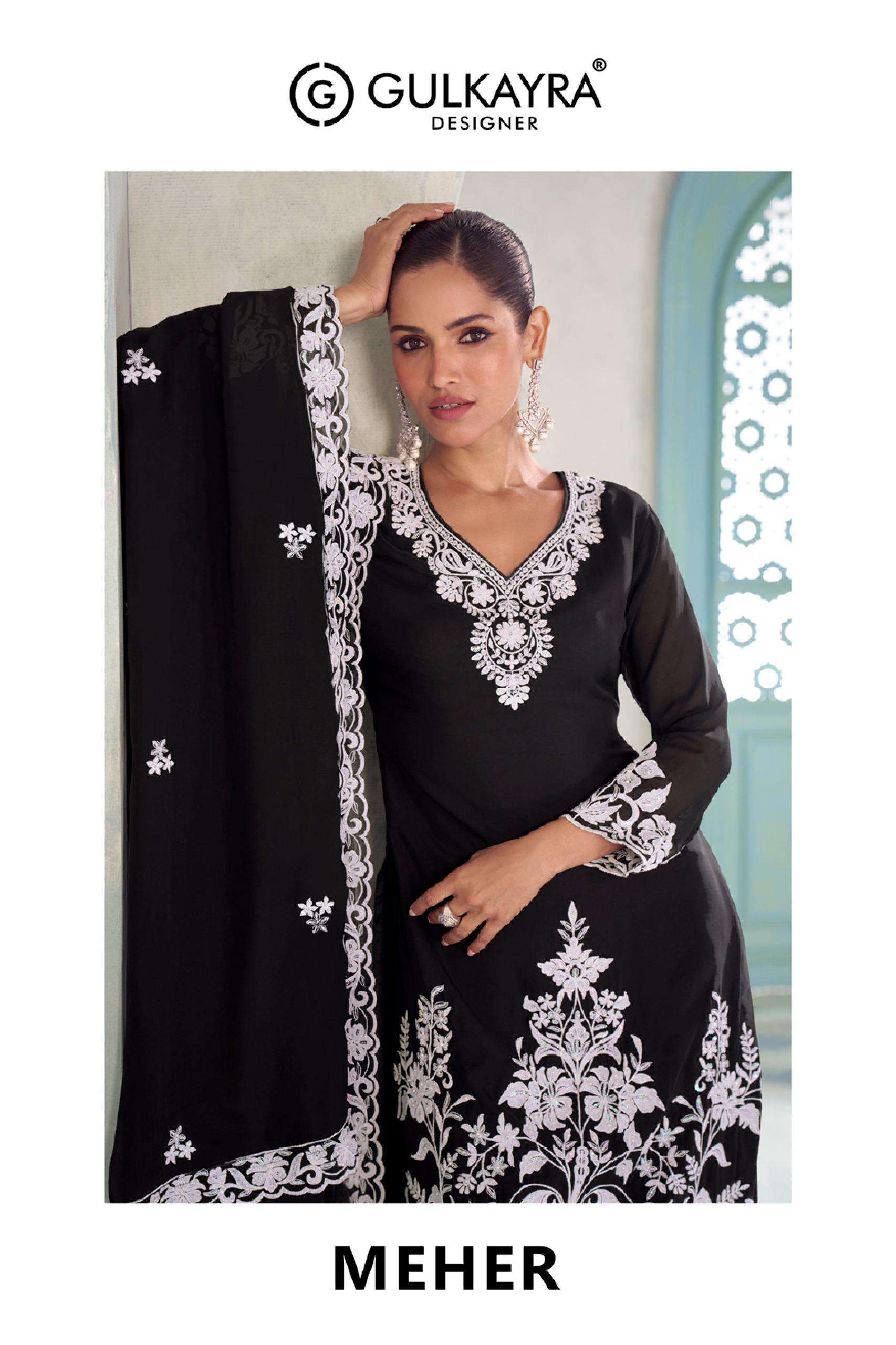 GULKAYRA DESIGNER MEHER HEAVY BEAUTIFUL DESIGNER LOOK PARTY WEAR LADIES SUIT