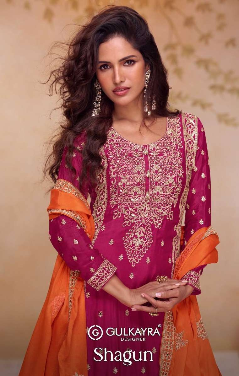 GULKAYRA DESIGNER SHAGUN HEAVY EMBROIDERED WEDDING WEAR SUIT
