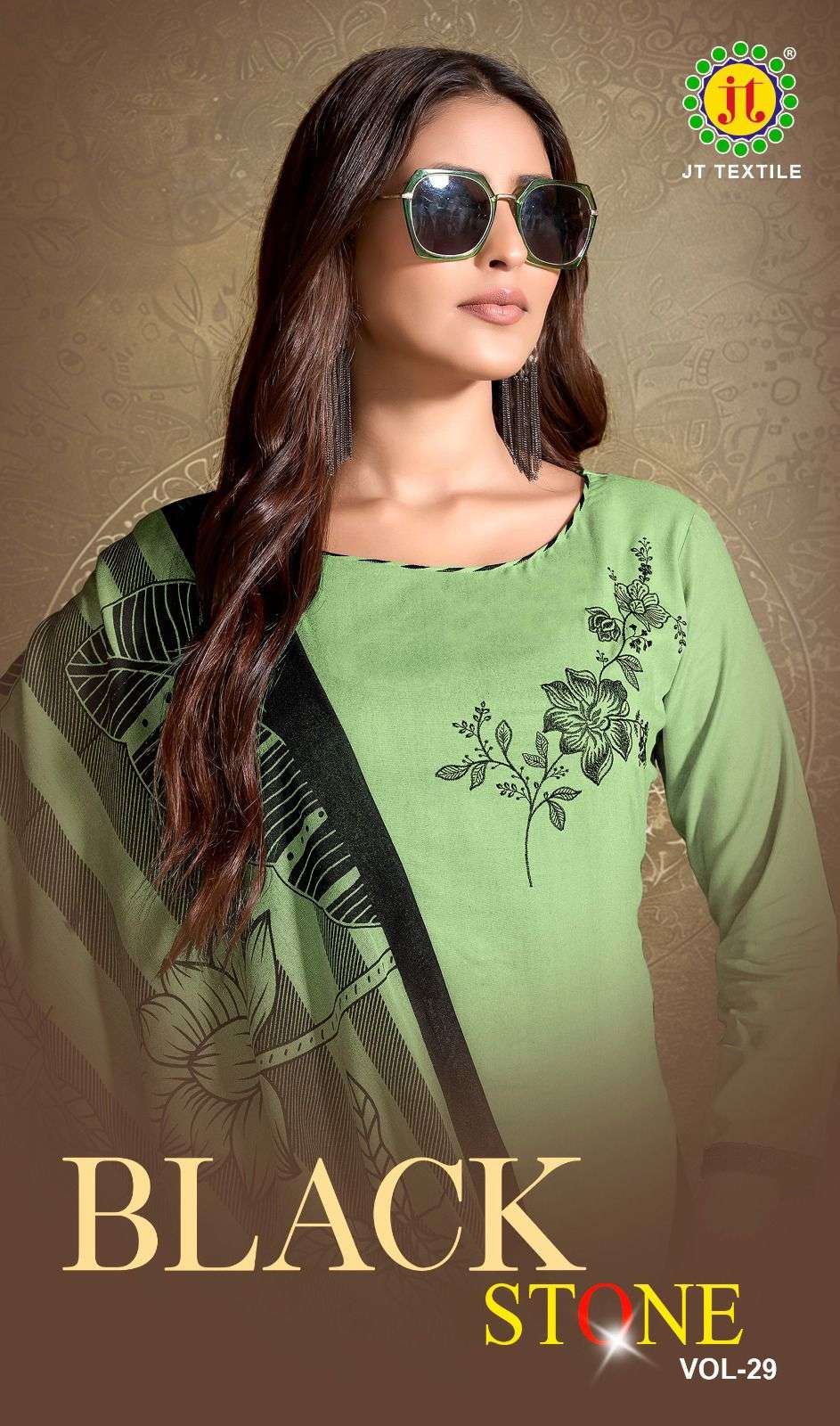 JT BLACK STONE VOL 29 RAYON FANCY WORKS LADIES SALWAR SUIT