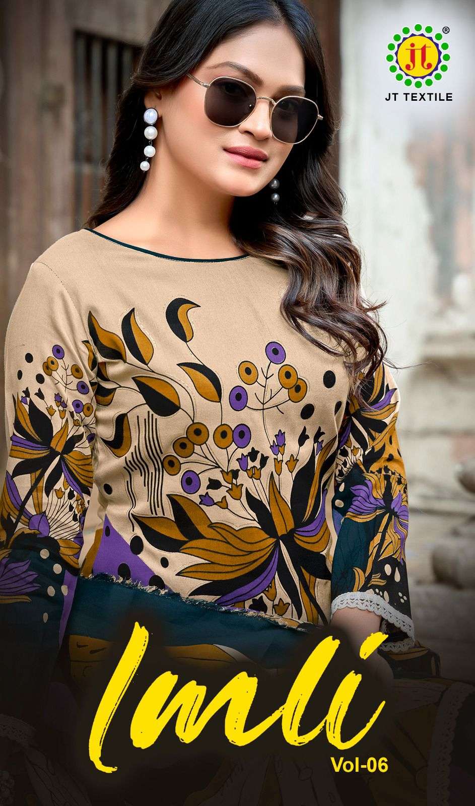 JT IMLI VOL 6 RAYON PRINT WITH FANCY WORKS SUIT