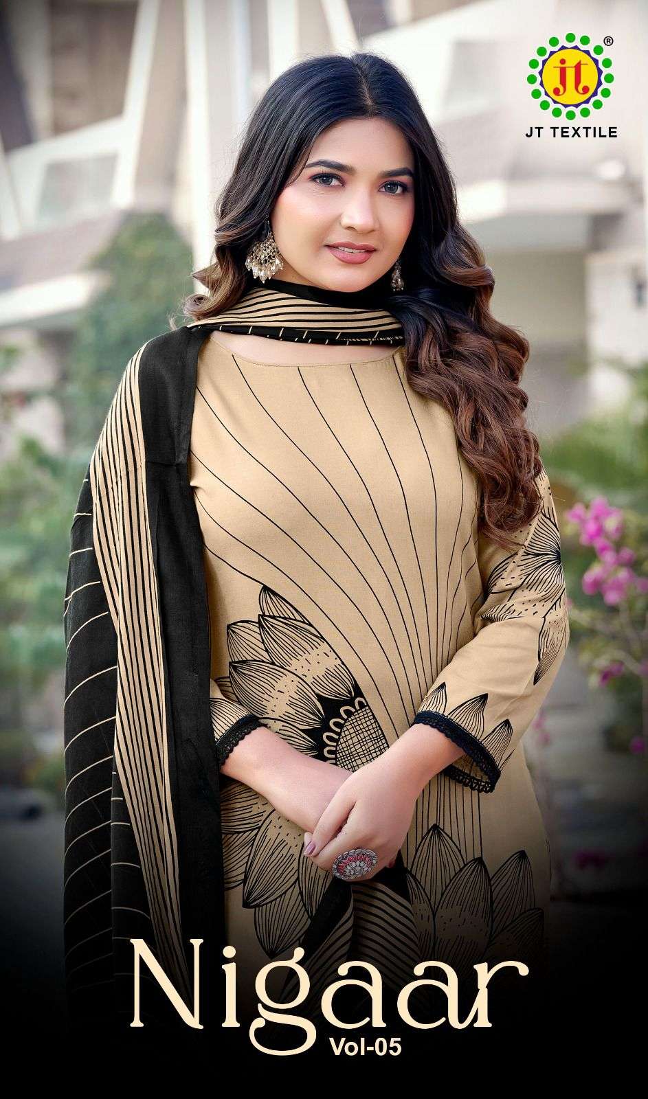 JT NIGAAR VOL 5 RAYON FANCY WORKS LADIES SALWAR SUIT