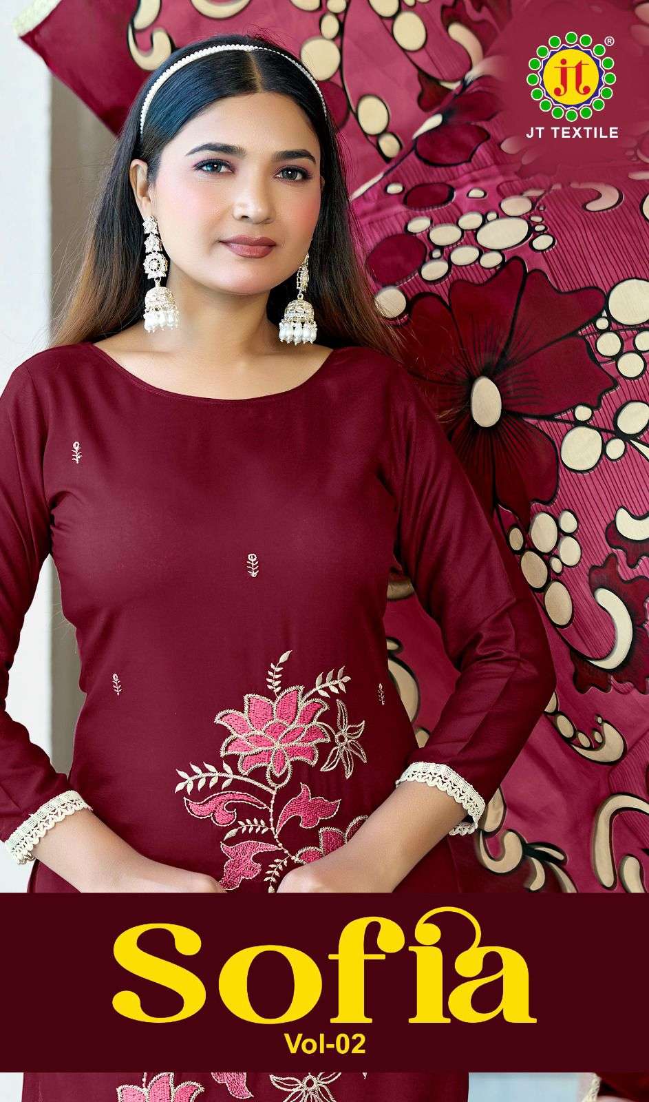 JT SOFIA VOL 2 RAYON FANCY PREMIUM WORKS LADIES SALWAR SUIT