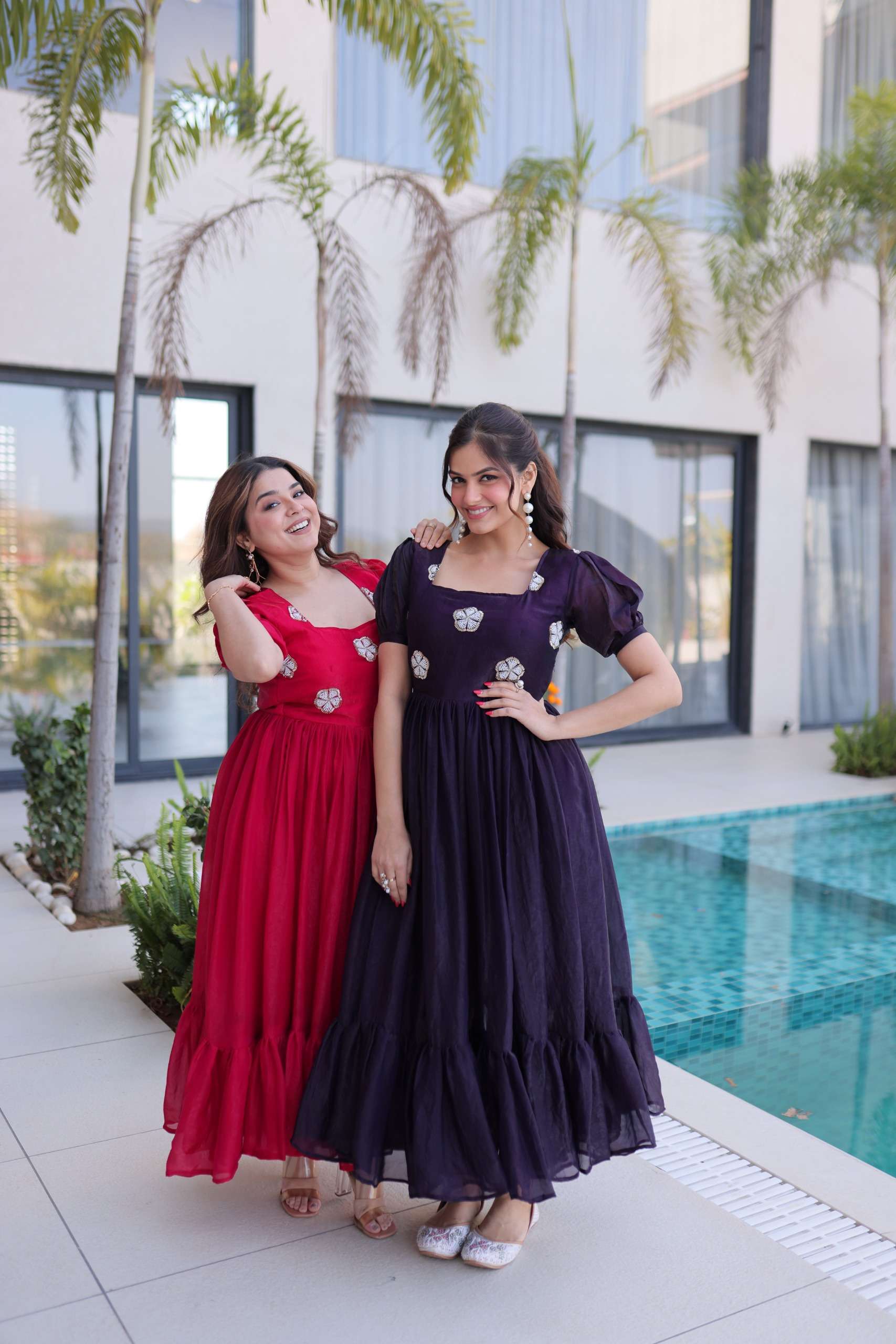 KA 1224 SILK PREETY LOOK DESIGNER LADIES FANCY WEAR GOWN