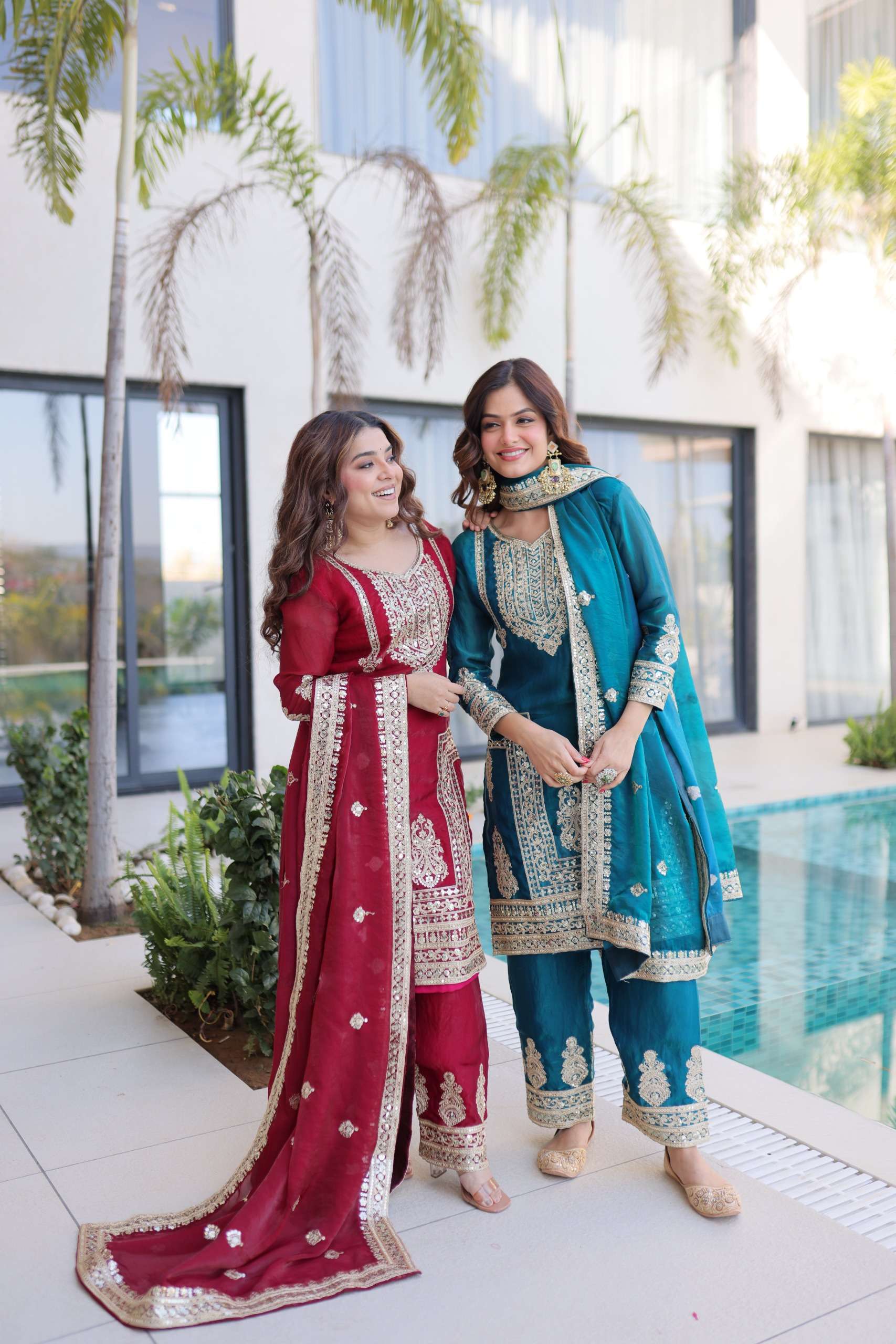 KA 1232 SILK DESIGNER PARTY WEAR LADIES SUIT