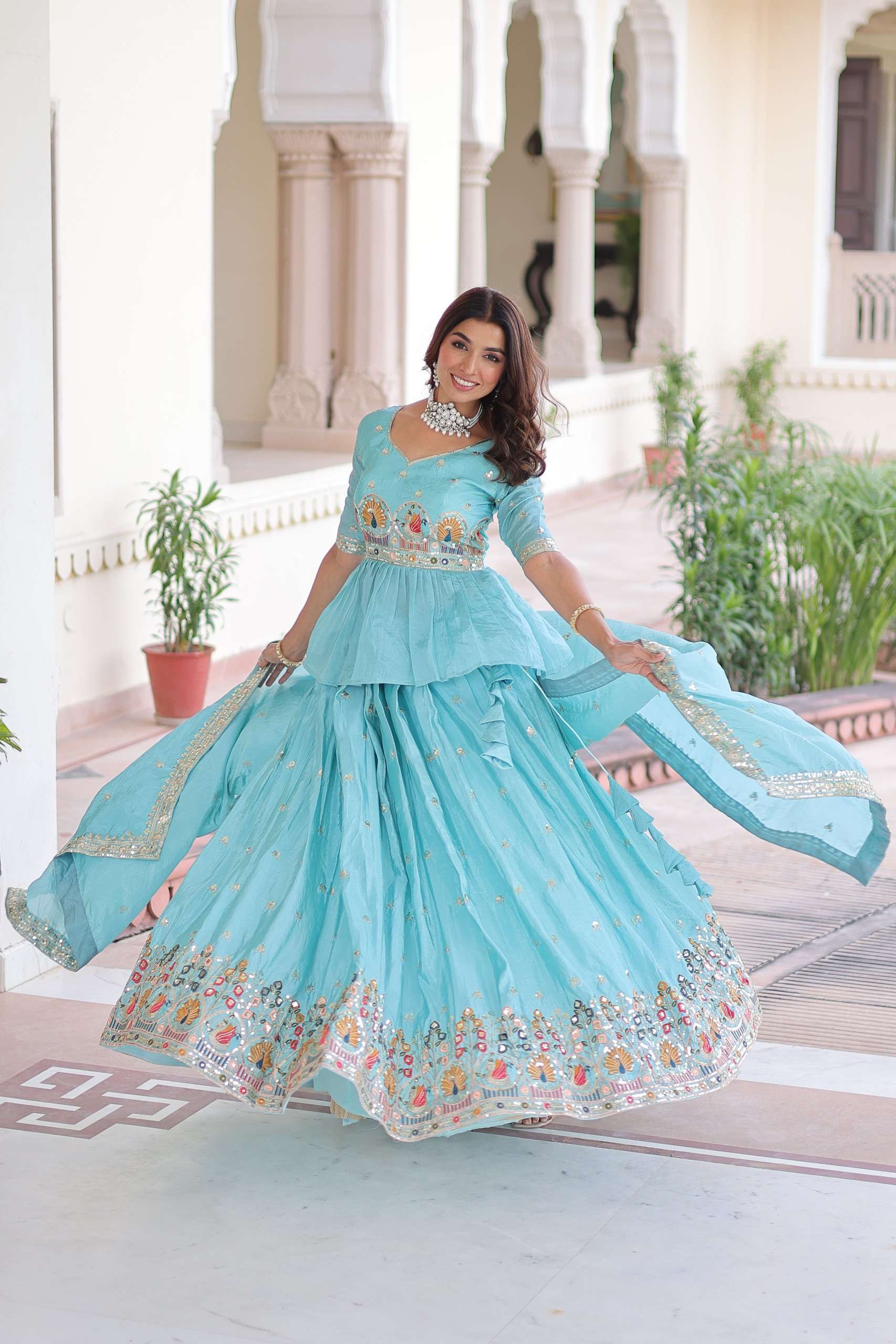 KA 5058 BEAUTIFUL LOOK A FESTIVE WEAR READY MADE LEHENGA CHOLI 