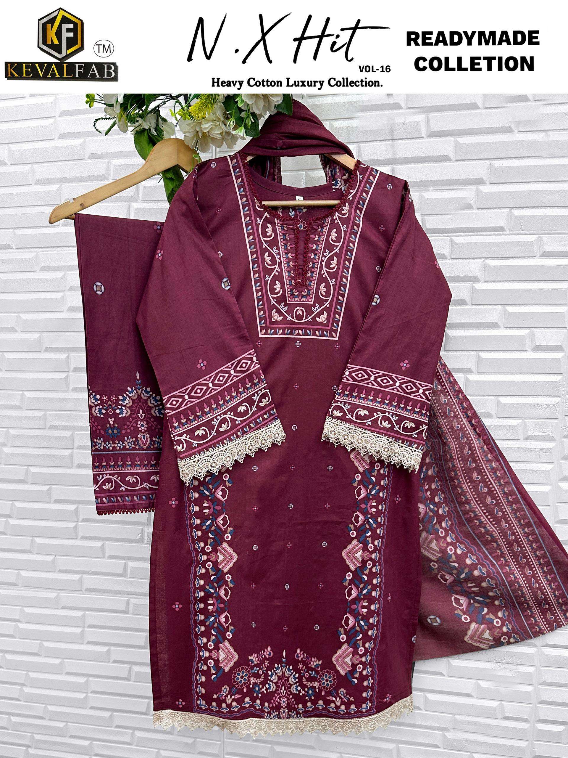 KEVAL FAB NX HIT COTTON LUXURY COLLECTION VOL 16 READY MADE COLLECTION 